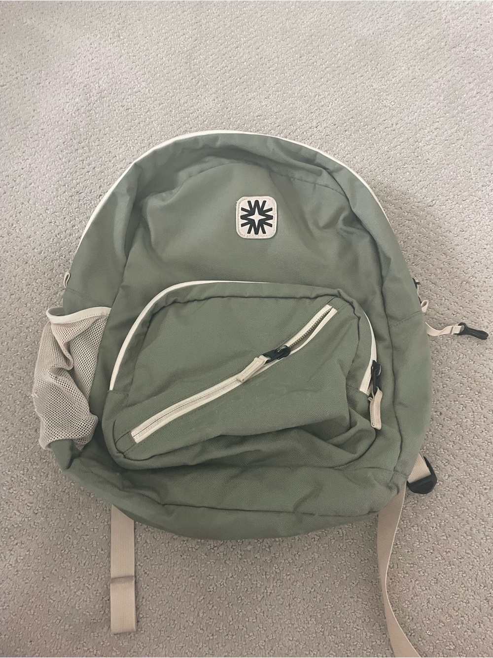 Olive Green Casual Women's Backpack with Contrast Trim